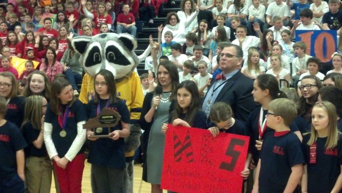 Flora and Poppy recognize Morgantown Elementary