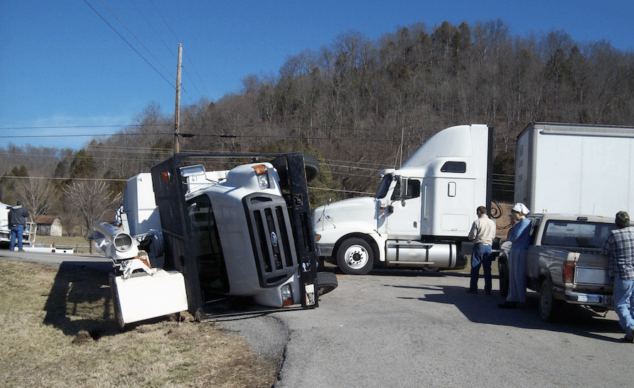 client hurt when a semi-truck struck their vehicle