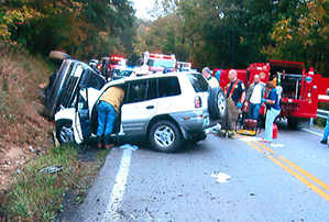 Logan County Car Accident Scene