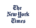 The New York Times logo in blackletter font on a light gray background.
